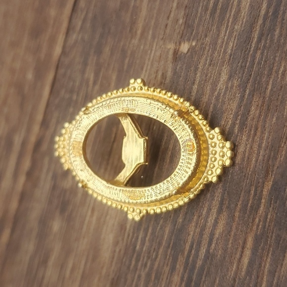 Mirror mirror vanity openwork vintage brooch rare‎ find B448